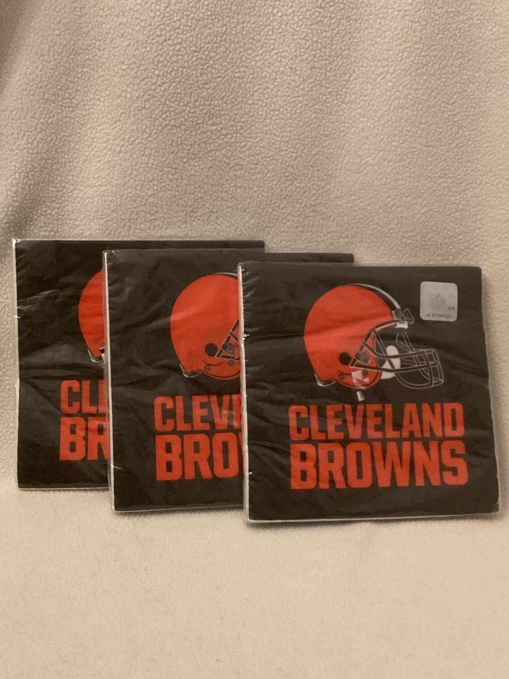 Cleveland Browns NFL ~ Luncheon Napkins ~ 48 ct (3-16 packs) ~ Sealed